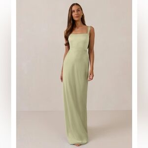 Park & Fifth Albright Dress - Pistachio Satin